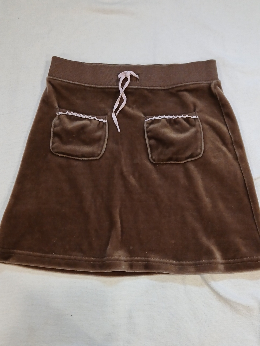 GAP Brown Stretchy Velvet Mini Skirt with Front Pockets